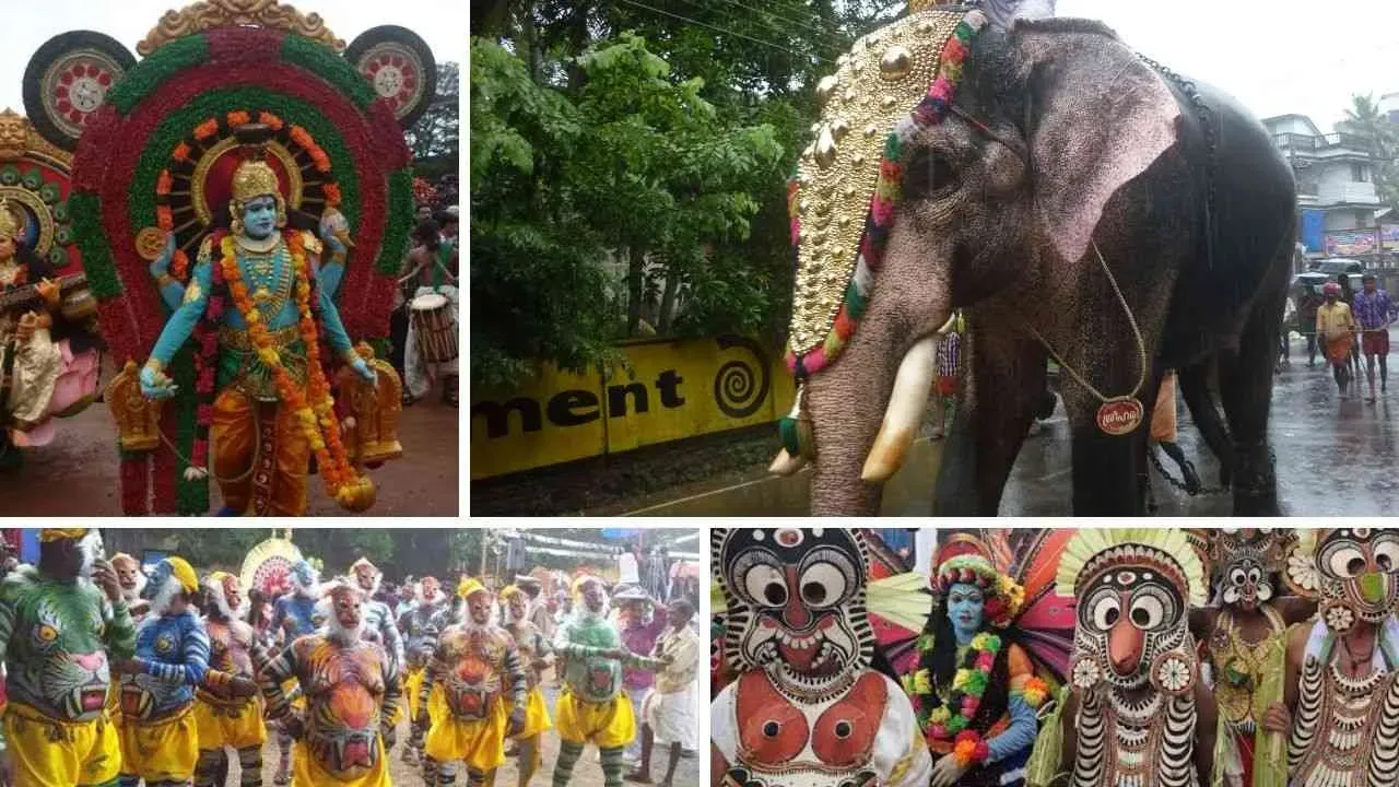 Various performaces showcased during the Athachamayam grand procession.