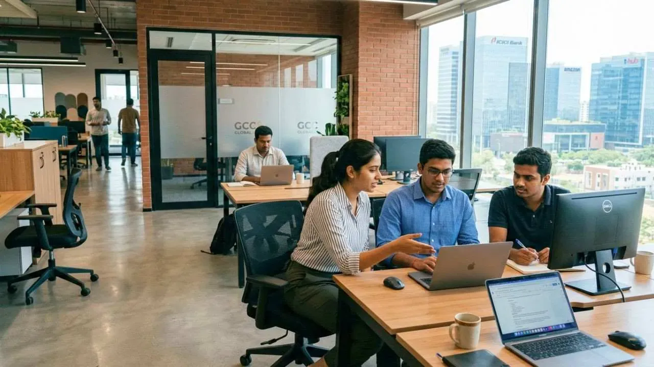 Corporate employees on a serious discussion at a modern GCC.