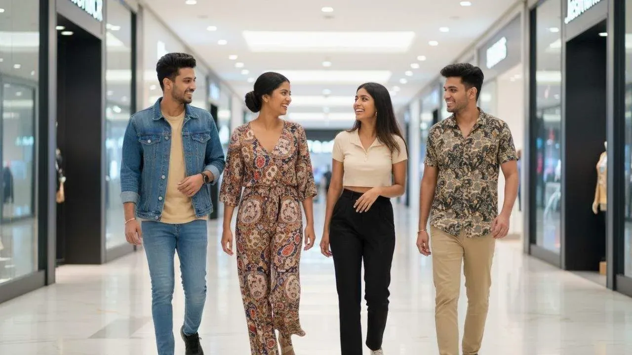 Group of friends in a mall