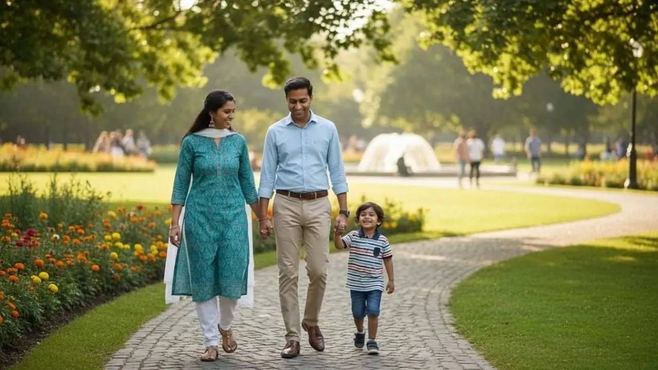 A family enjoying at a park.