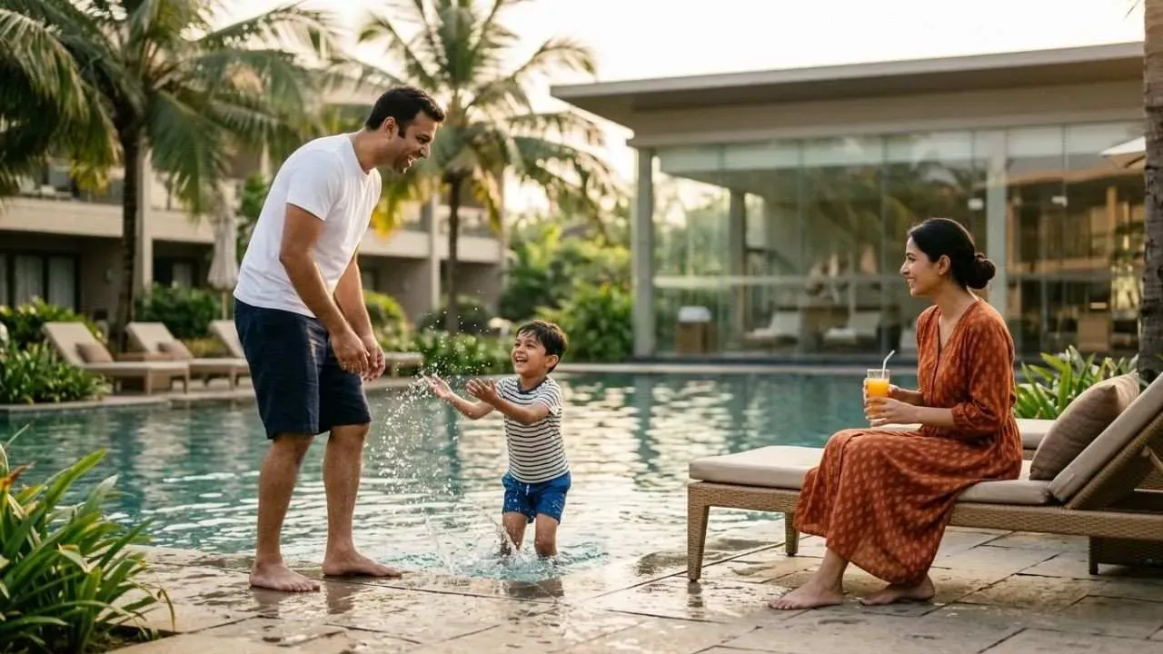 Family enjoying at a daycation