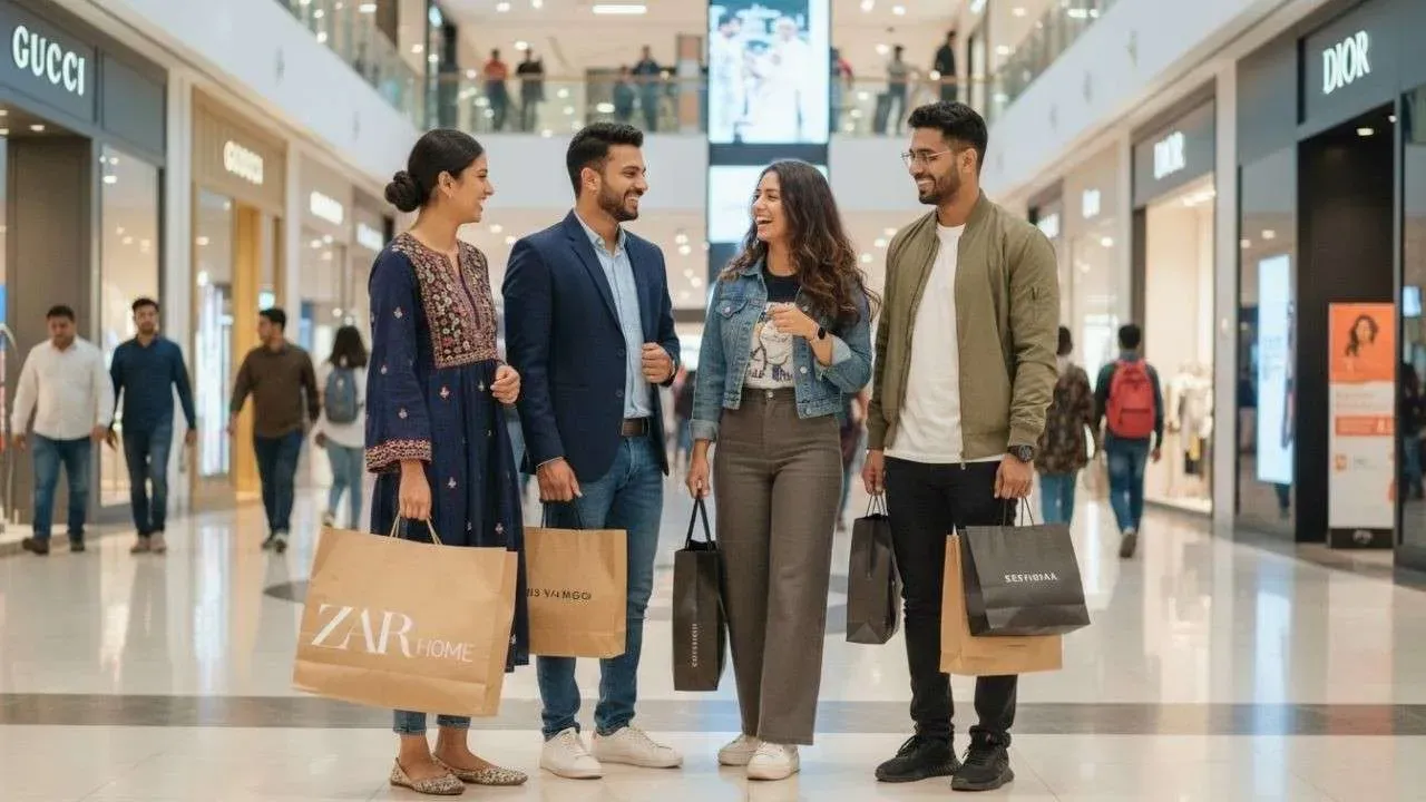 Group of friends inside a mall.