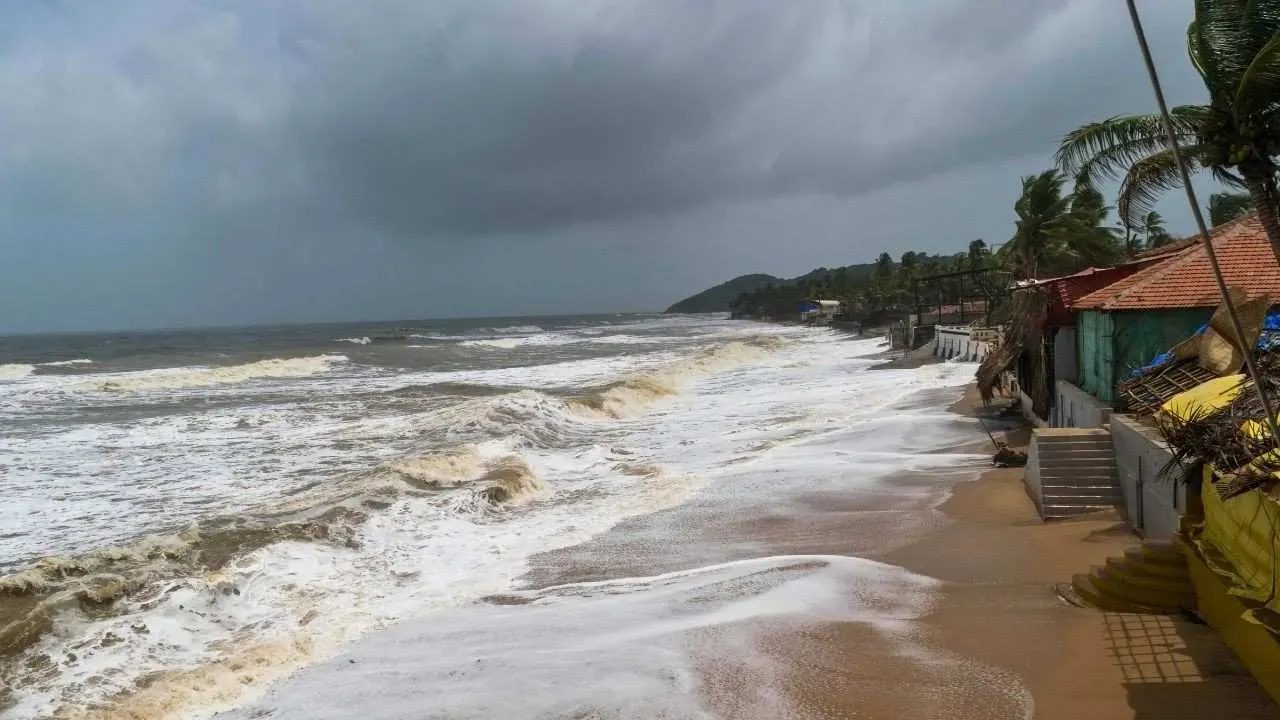 Beautiful rains at the Anjuna Beach, Goa.