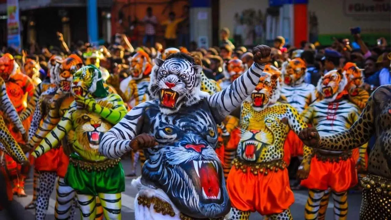 Pulikali performance at Thrissur.