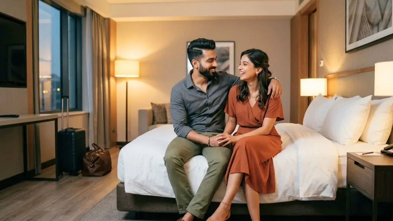 Young couples enjoying at a luxury couple-friendly room.