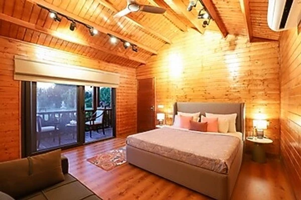 hotel near alwar railway station - elivaas riveria hills 3 bhk wooden cottage with lush garden & pvt pool