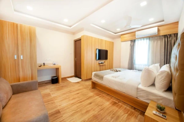 hotel with bar in international airport road, bangalore - abm boutique hotel