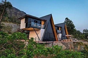 family hotel with pool in sanguri gaon, bhimtal - alaya stays echo by the lakes 2 bedroom with garden & game zone