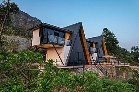 family hotel with pool in sanguri gaon, bhimtal - alaya stays echo by the lakes 2 bedroom with garden & game zone