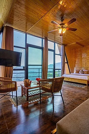 hotel with meeting room in sanguri gaon, bhimtal - alaya stays echo by the lakes 2 bedroom with garden & game zone