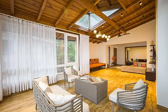 hotel with banquet hall in bhimtal lake, bhimtal - elivaas antarmann casa zenith 6bhk villa in nainital