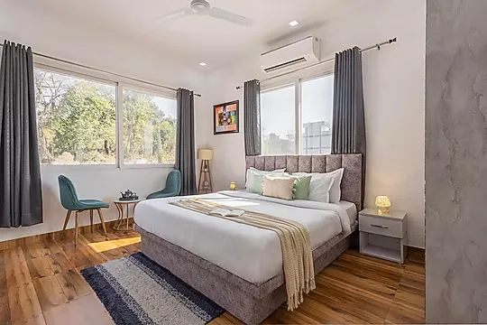 hotel with free parking in bhagwantpur, dehradun - alaya stays baramasa 3 bhk hill retreat with pool & garden