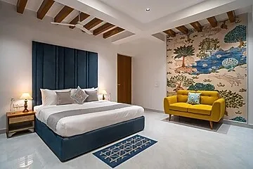 hotel with meeting room in bhagwantpur, dehradun - alaya stays udgam vilas 3 bhk with jacuzzi