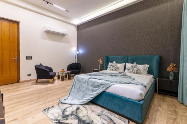 hotel with swimming pool in palla, delhi - elivaas levante farms 5 bhk villa with pvt pool and garden