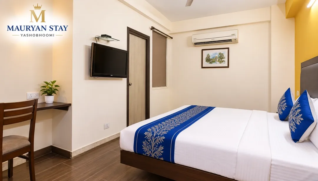 hotel with gym in bijwasan, delhi - mauryan stay yashobhoomi