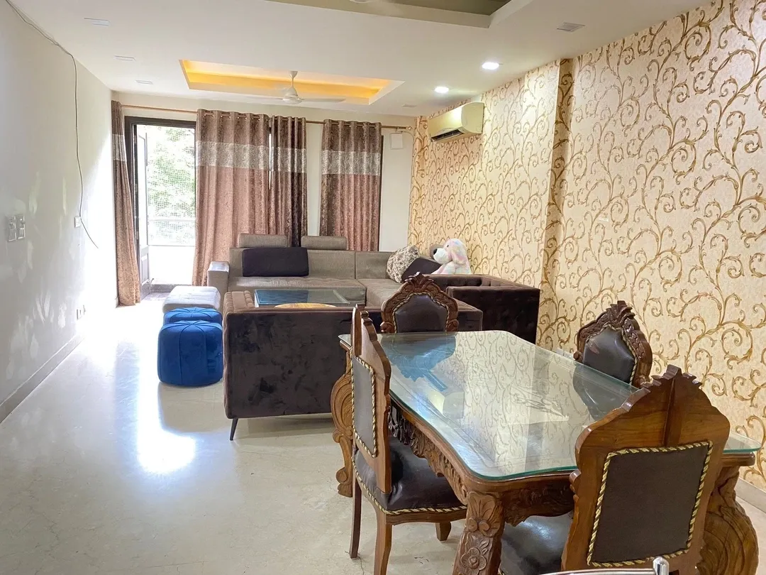 service apartment in saket, delhi for long term stay - namastey homes 4 bhk apartment fully furnished ground floor