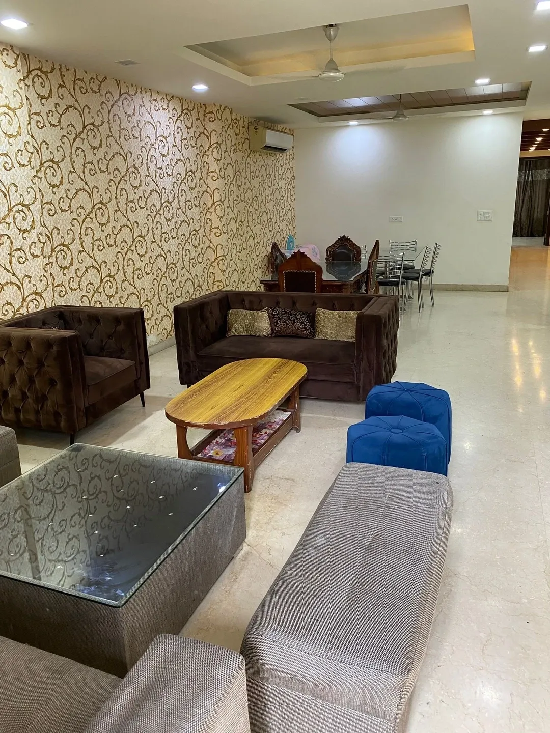 service apartment in saket, delhi for rent - namastey homes 4 bhk apartment fully furnished ground floor