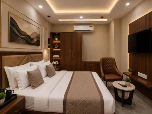 hotel with free parking in rajouri garden, delhi - qotel comfort oasis rajouri garden
