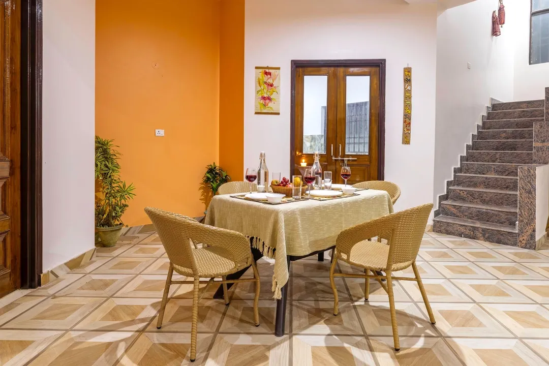 hotel with party hall in bhagola, faridabad - alaya stays parinita farm 4 bhk villa with pvt pool