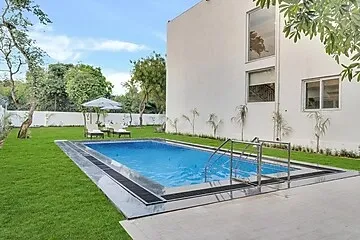 hotel in khori jamalpur, faridabad for couples - alaya stays ratikara ullaas 2 bhk with pvt pool & pool table