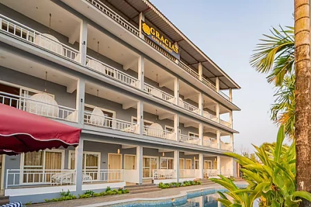 hotel with swimming pool in morjim, goa - alaya stay gracias close to ashvem beach