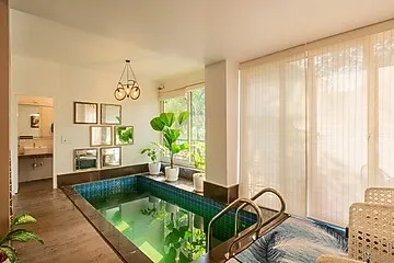 jacuzzi hotel in nerul, goa - alaya stays casa bella vista 3 bhk villa with plunge pool, kids nook & terrace