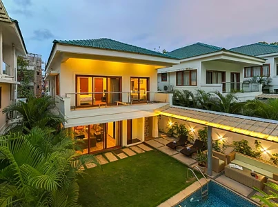 hotel with meeting room in siolim, goa - azalea pet-friendly 3-bhk villa with private pool, garden & bar siolim goa