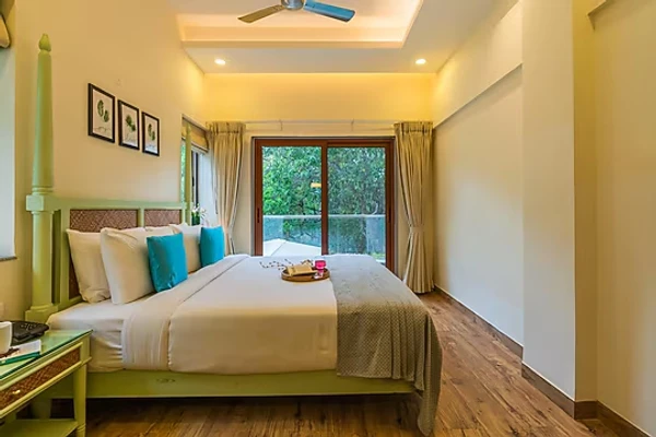 hotel in siolim, goa for family - azalea pet-friendly 3-bhk villa with private pool, garden & bar siolim goa