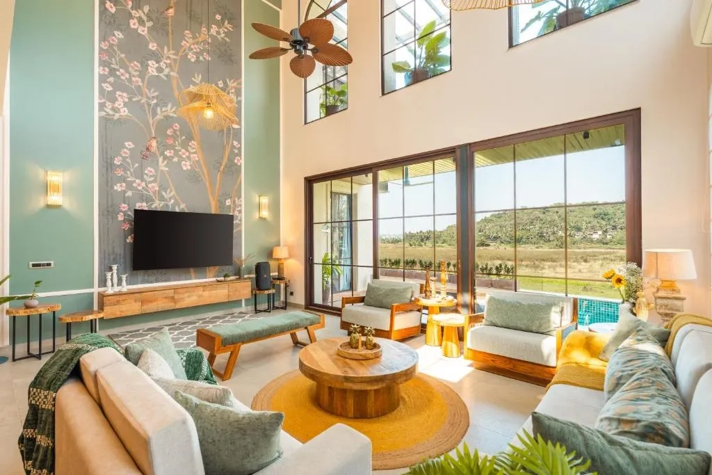 hotel with meeting room in bardez, goa - elivaas 4bhk luxury villa with pvt pool villa verde the banyan bliss