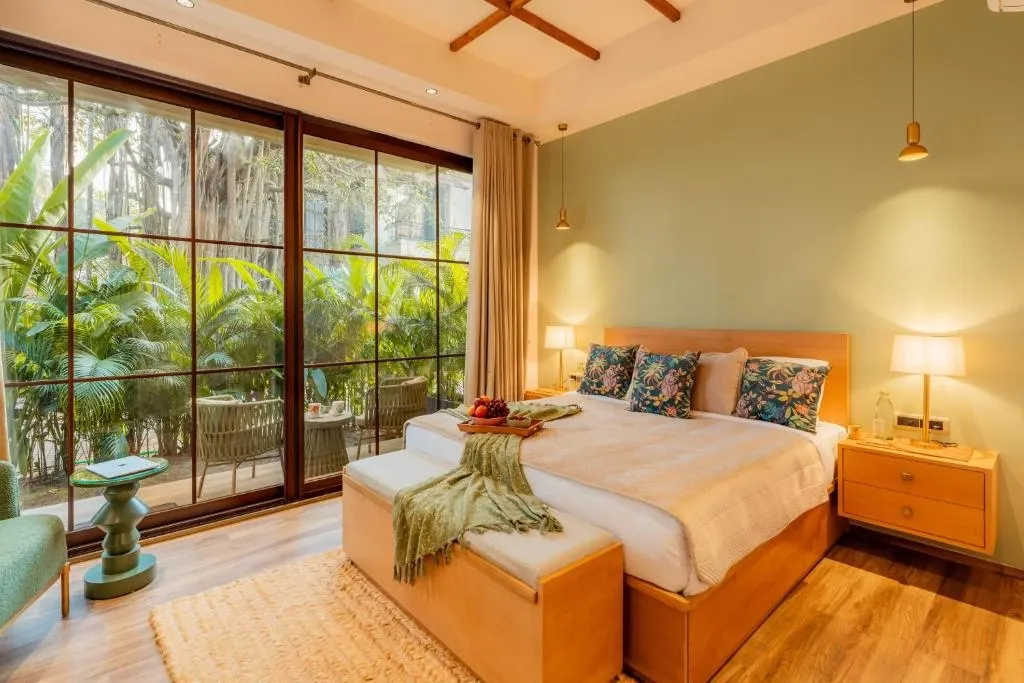 hotel with gym in bardez, goa - elivaas 4bhk luxury villa with pvt pool villa verde the banyan bliss