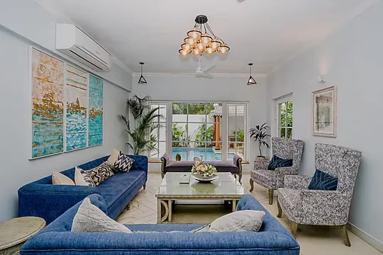 hotel with gym in vagator, goa - elivaas 5 bhk pvt pool villa with gazebo bauhinia vagator