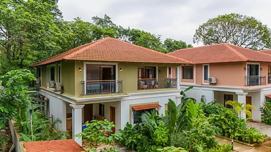 hotel with gym in assagao, goa - elivaas amado villa shai 4 bhk villa with private pool in assagao