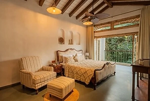 hotel near goa airport - elivaas amayah 3 bhk with outdoor pool assagao