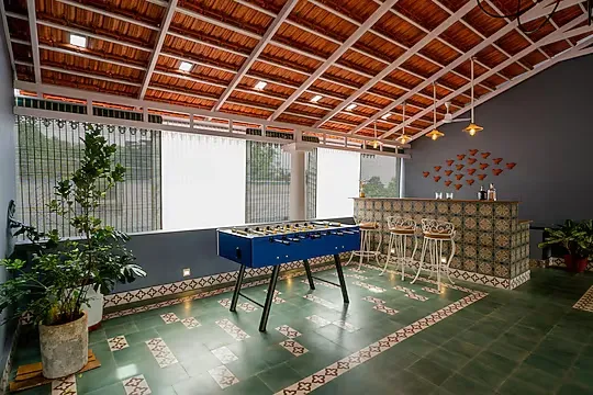 hotel with party hall in assagao, goa - elivaas bludoor luxury  5bhk villa with private pool vagator