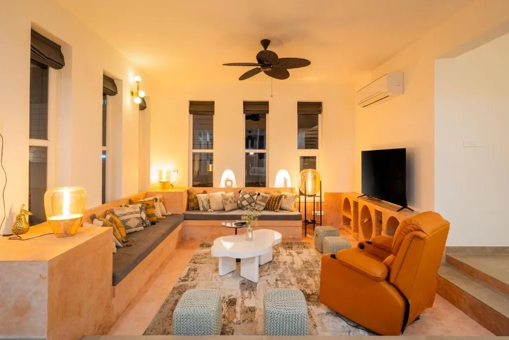 jacuzzi hotel in candolim, goa - elivaas casa mandala 4bhk villa with pvt pool and garden