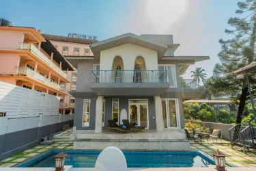 hotel room booking in candolim, goa - elivaas casa mandala 4bhk villa with pvt pool and garden