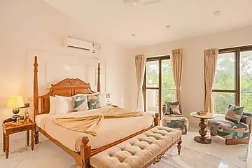 hotel with gym in siolim, goa - elivaas casa verdea 4 bhk villa with private pool in siolim