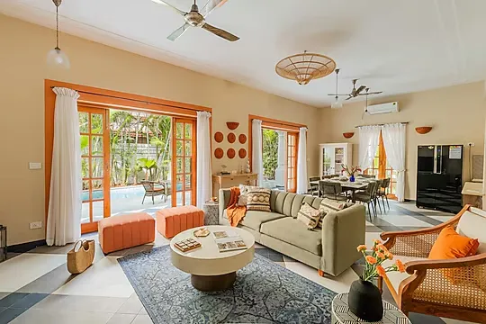 hotel with bar in arpora, goa - elivaas celest 4 bhk villa with private pool arpora