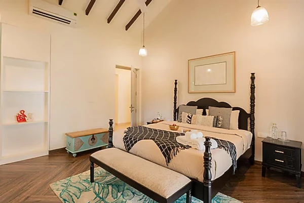 hotel in arpora, goa for couples - elivaas celest 4 bhk villa with private pool arpora