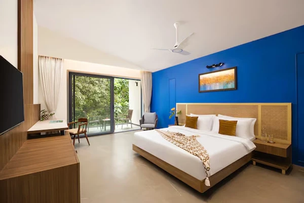 hotel room booking in vagator, goa - elivaas cloud 7 waves 4 bhk with private  pool vagator