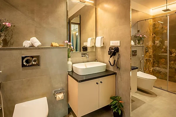 hotel with banquet hall in vagator, goa - elivaas cloud 7 waves 4 bhk with private  pool vagator