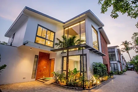 hotel in vagator, goa for family - elivaas cloud 7 waves 4 bhk with private  pool vagator