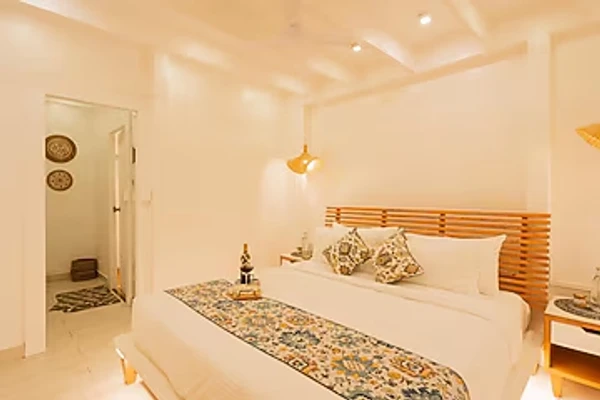 homestay near railway station in goa - elivaas house of neptune 3 bhk cottage with terrace & gazebo on the beach morjim