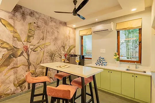 online room booking in marna siolim, goa - elivaas judiline villa 3 bhk with pool & bar