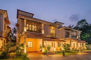 family hotel with pool in arpora, goa - elivaas lumin 4 bhk villa with private pool in arpora