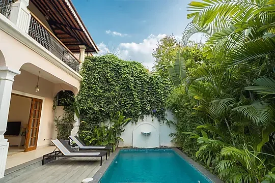 hotel with banquet hall in arpora, goa - elivaas lumin 4 bhk villa with private pool in arpora