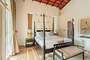 hotel with swimming pool in siolim, goa - elivaas maison 10 luxe 4 bhk villa with pvt pool, garden & portuguese charm siolim