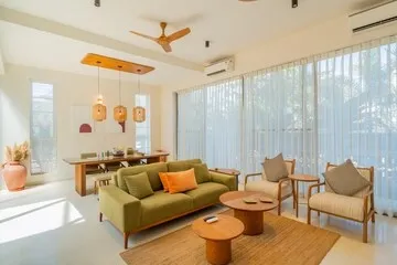 hotel with gym in vagator, goa - elivaas mirai aries 3 bhk retreat with private pool near famous beaches vagator