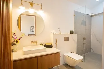 hotel near goa airport - elivaas mirai aries 3 bhk retreat with private pool near famous beaches vagator