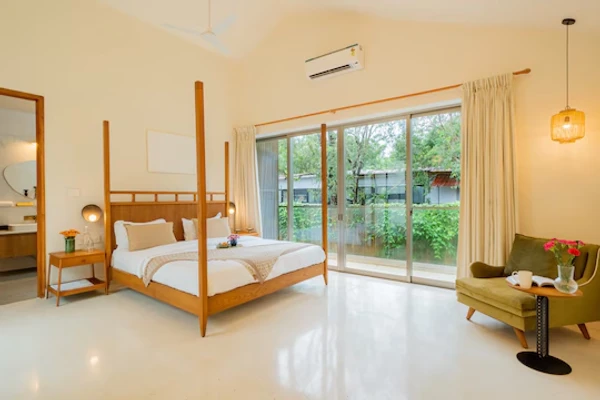 hotel with gym in vagator, goa - elivaas mirai villa sukoon 3 bhk villa with private pool in vagator